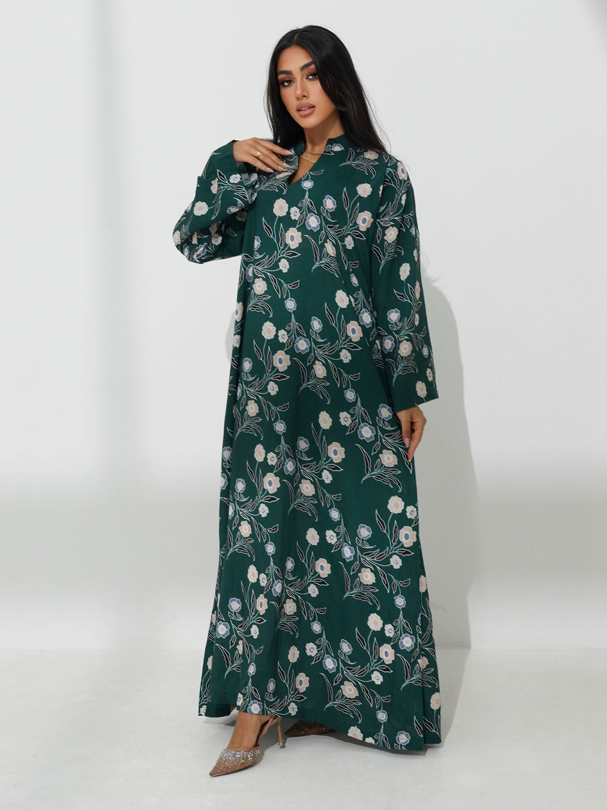 Floral Dark Green